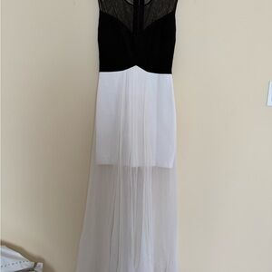 BCBGMaxAzria Black and White High Low Dress